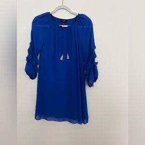 Stylish Blue Kids Dress with Tassel Accents